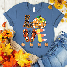 Load image into Gallery viewer, Personalized Love Nana Life Pumpkins Custom Names Shirt For Birthday Christmas Thanksgiving Pumpkin Lover